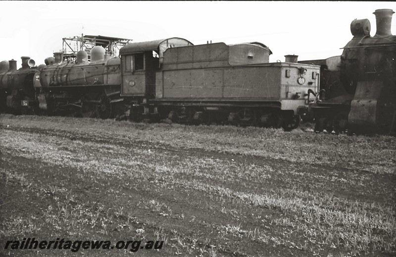 P13999
P class 516, Midland Workshops Graveyard, side and end view, stowed out of service.
