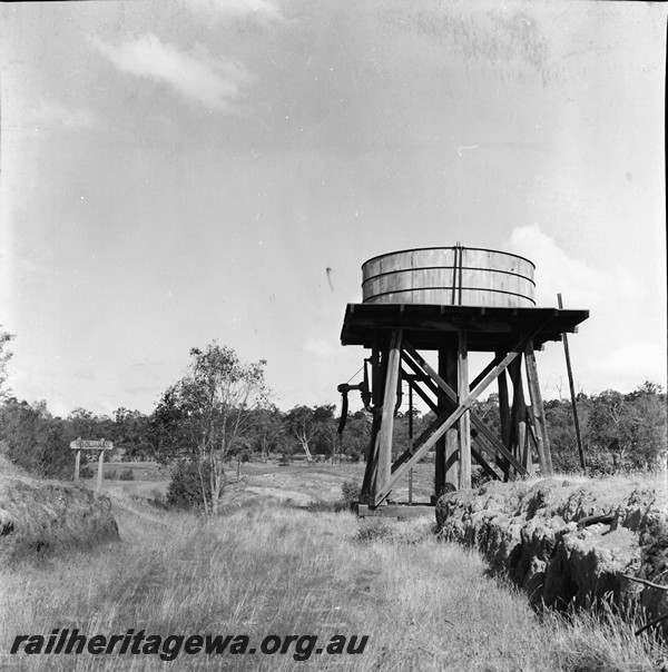 P14061
Water tower, 10,000 gallon squatters tank, water column, Mooliaman, PN line.
