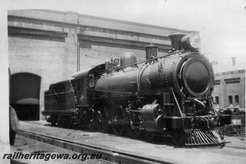 P14153
L class 248 (later L class 483) as rebuilt after the Kalgadding derailment, with high sided tender, Midland Workshops, side and front view

