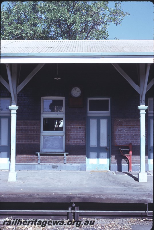 P14258
Station building, wall clock, small parcels scales, Maylands, ER line.
