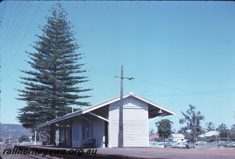 P14316
3 of 3, Station building, side and end view, passenger platform, platform furniture, Gosnells, SWR line.
