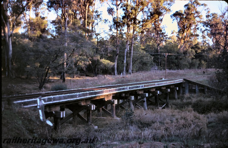 P14428
Trestle bridge over the Abba River, BB line, overall view of the bridge.
