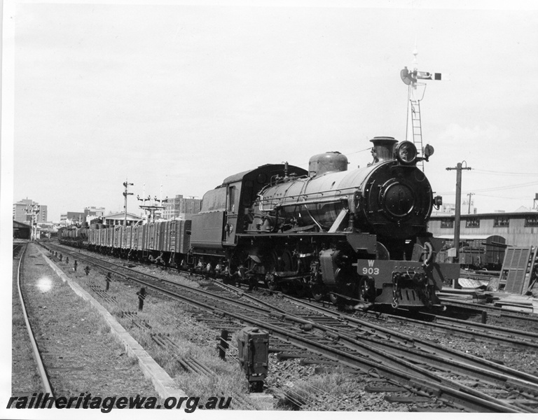 P14608
W class 903, signals, Perth Yard, goods train
