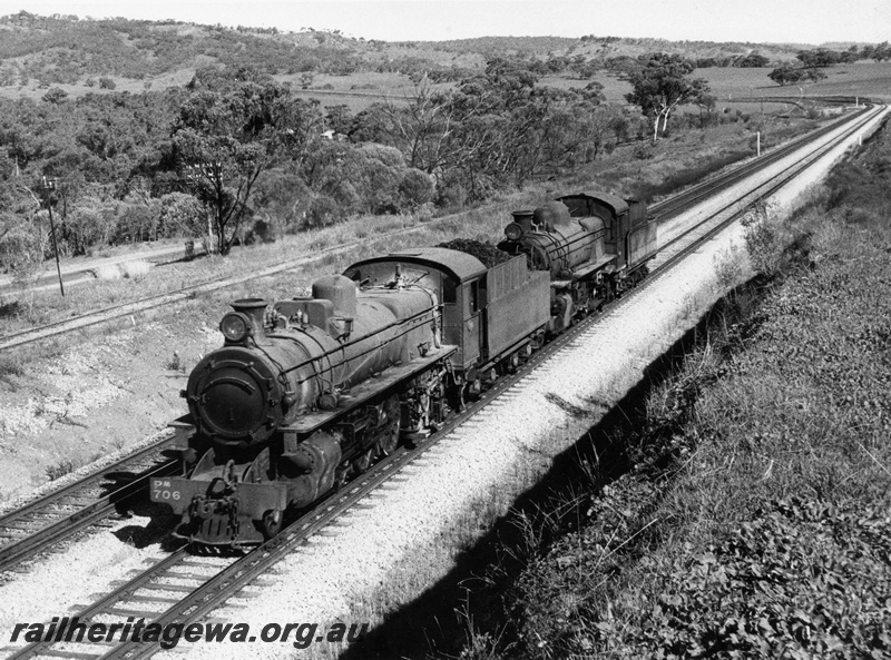 P14639
PM class 702 hauling a P class loco, Toodyay. Avon Valley Line 
