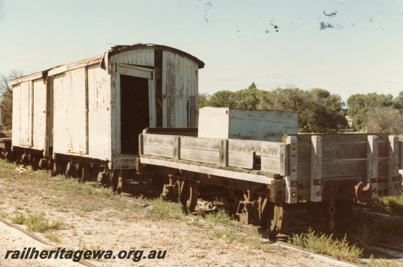 P14729
Derelict van and low-sided wagon rolling stock from Busselton jetty.
