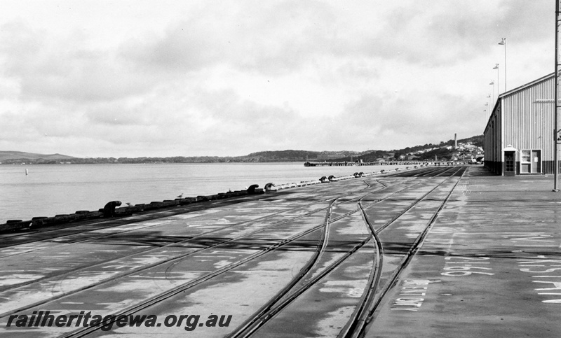 P14787
4 of 4 images of the railway infrastructure at the wharf at Albany, view of the trackwork on the water side of the wharf
