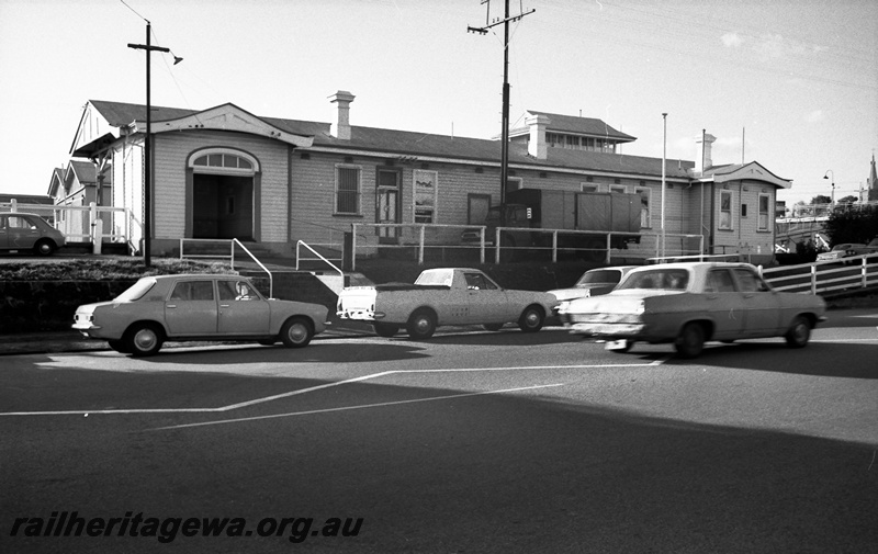 P14809
6 of 21 images of the railway precinct and station buildings at Subiaco, c1969, station building, StreetSide view
