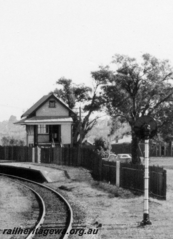 P14991
Searchlight signal, signal box, Goodwood, SWR line, enlargement from P14990
