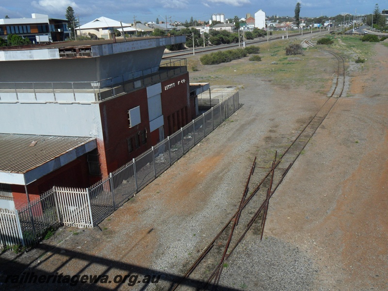 P15066
3 of 7 views of the yard at Leighton showing the changes that have taken place to the trackwork and the infrastructure within the yard. The disused Yardmaster's orifice and the disconnected diamond crossing, elevated view looking southwards from the footbridge. e.
