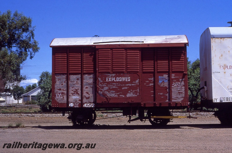 P15092
Ex MRWA DE class 40512 half louvered van stencilled for explosives traffic.
