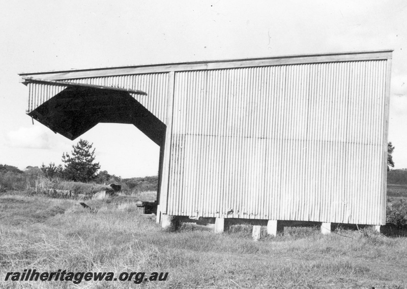 P15149
3 of 3 views of the abandoned goods shed at Bornholm, D line, c1970, view of the west end
