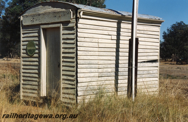 P15170
1 of 3 views of the round roof staff cabin at Isandra, PN line, front and side view
