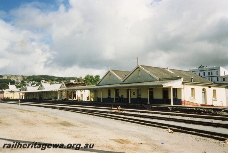 P15299
Station buildings, platform under renovation, Albany, GSR line, view from across the tracks
