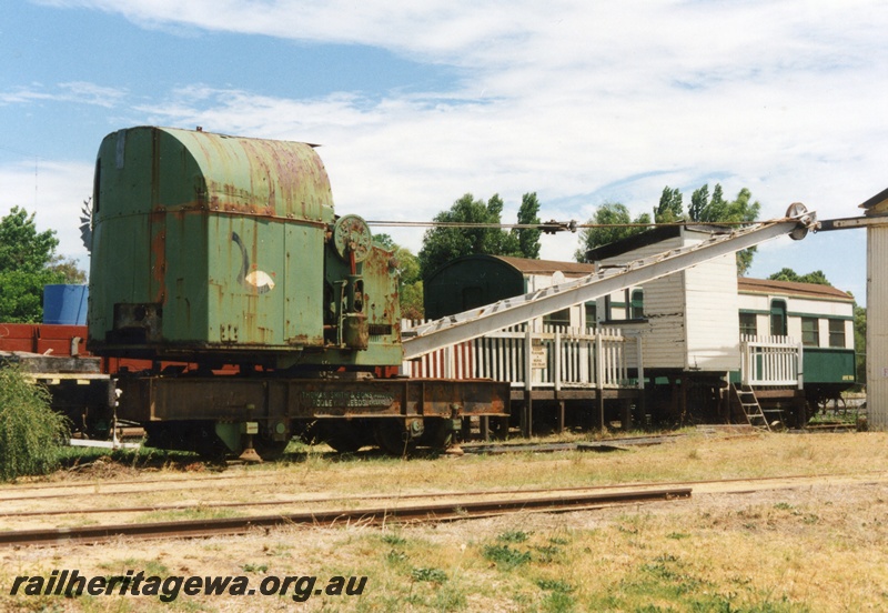 P15540
Ex PWD steam crane No. 43, Boyanup Museum, end and side view
