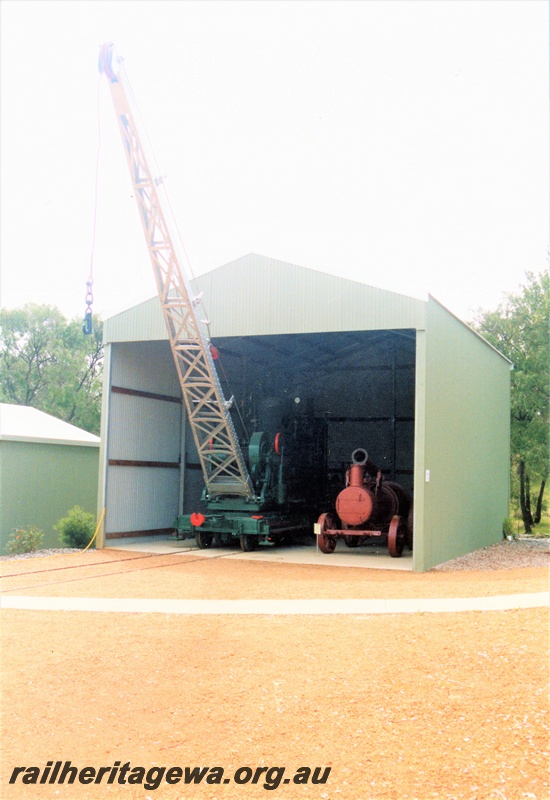 P15543
Steam crane restored at the Dardanup Heritage Park, front view, believed to be the crane that once operated on the Busselton jetty
