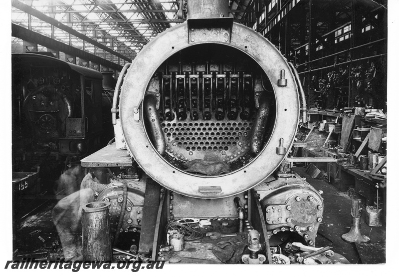 P15661
P class, Midland Workshops, front on view looking into the smokebox
