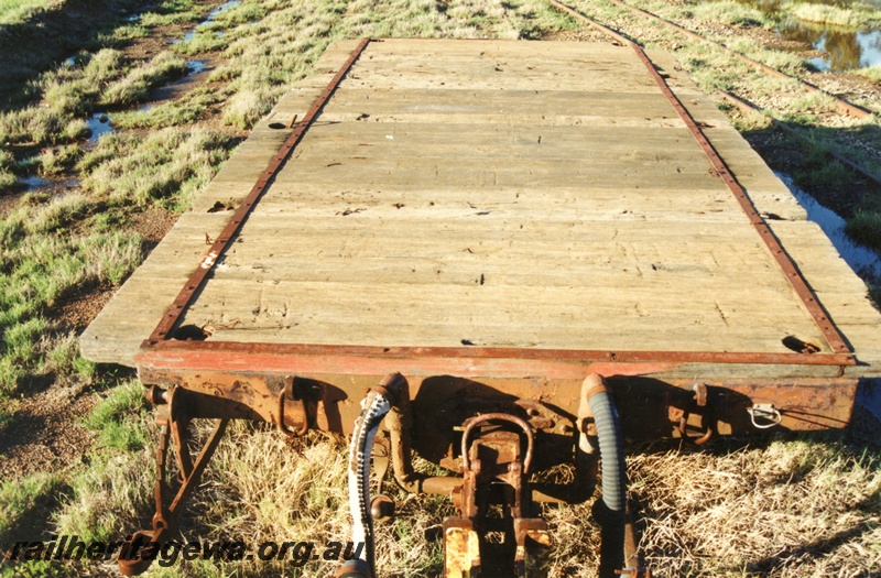 P15794
NF class 22867, brown livery, old Northam yard, view along the deck.
