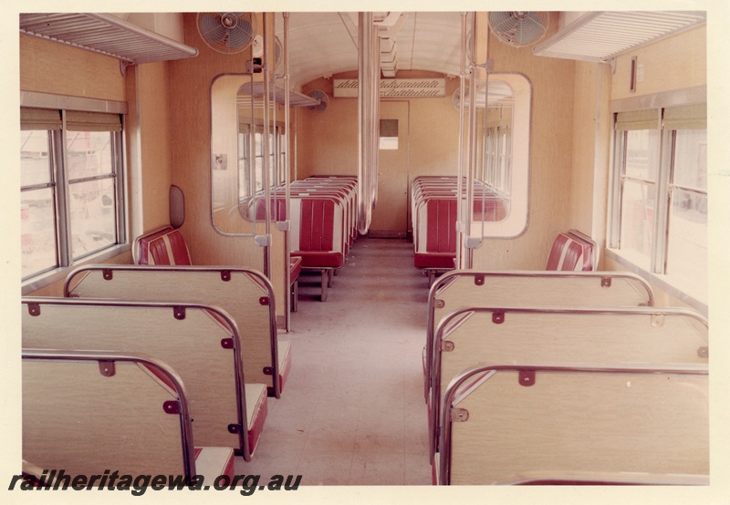 P16077
Interior view of an ADK class railcar. Colour version of P10393.
