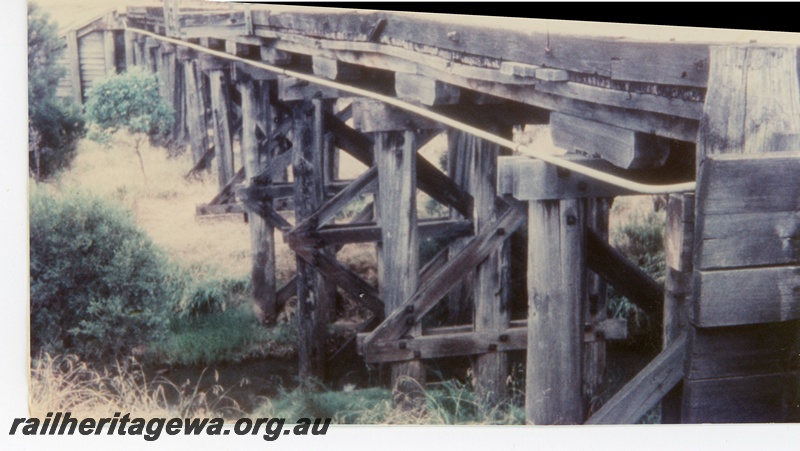 P16260
Wooden trestle bridge, Helena Valley, UDDR line, close up view
