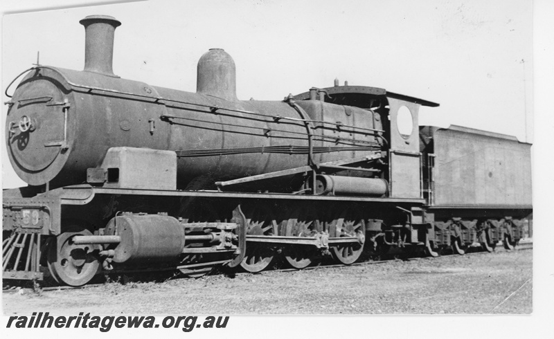 P16467
Commonwealth Railways (CR) KA class 59, TAR line, front and side view 
