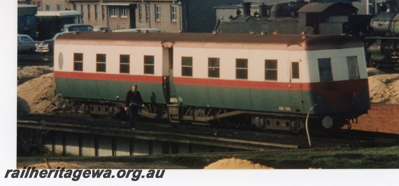 P16486
ADU class saloon car, on turntable, Fremantle, ER line
