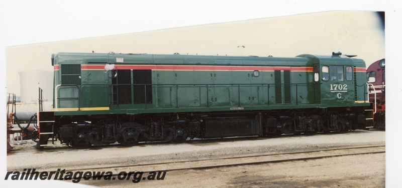 P16551
C class 1702 in green with red and yellow stripe, side view

