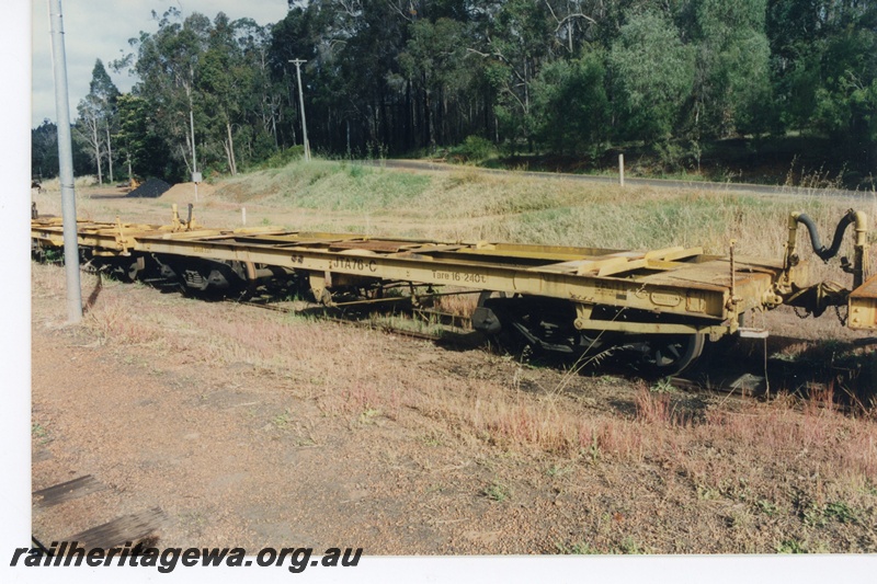 P16583
JTA class 70-C wagon, with tank removed, Pemberton Tramway, side and end view
