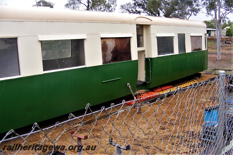 P16606
ADT class 9 Governor class railcar trailer carriage, under renovation, Northampton Railway Precinct, GA line, side view. Moved to Northampton on the 27th of October, 2014
