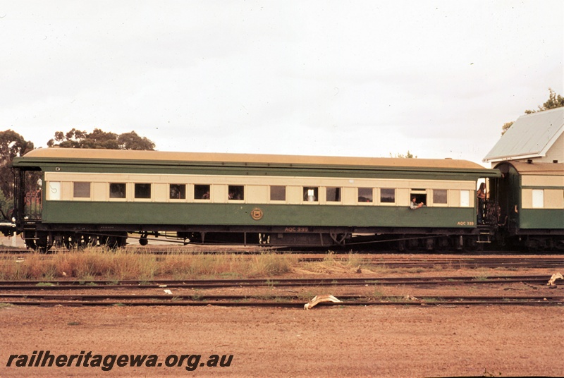 P16673
AQC class 339 passenger carriage, passengers inside, side view
