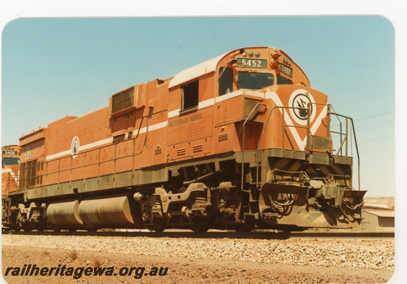 P16751
Mount Newman (MNM) C636 class 5452 right side view of locomotive. Mount Newman's first Alco locomotive.
