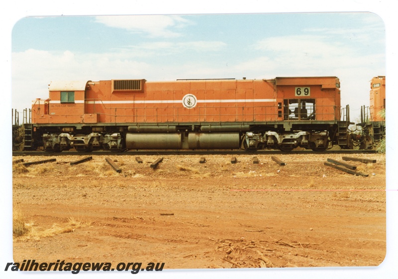 P16753
Mount Newman (MNM) M636 class 5469 side view. Mount Newman's first M636 class locomotive. 
