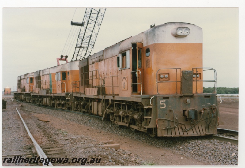 P16761
Goldsworthy Mining (GML) A class 5, 6, 3 derailed at Finucane Island.
