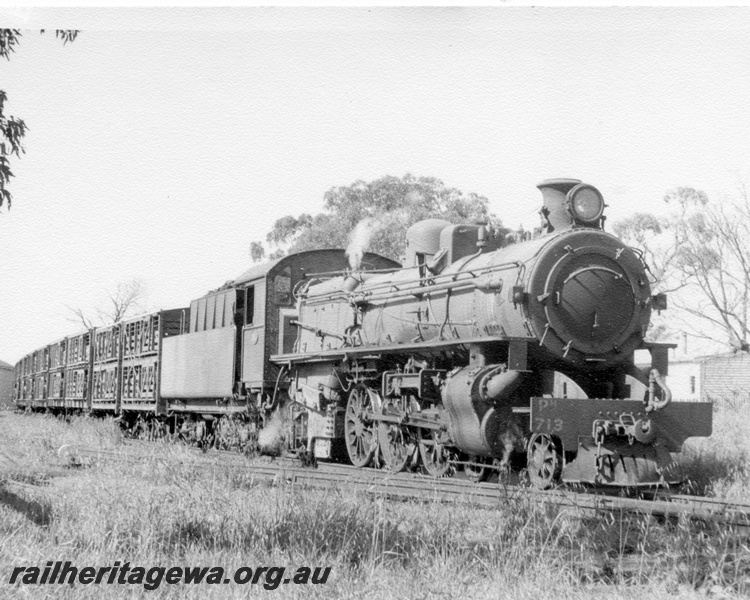 P17202
PM class 713, on goods train, Grass Valley, EGR line, side and front view
