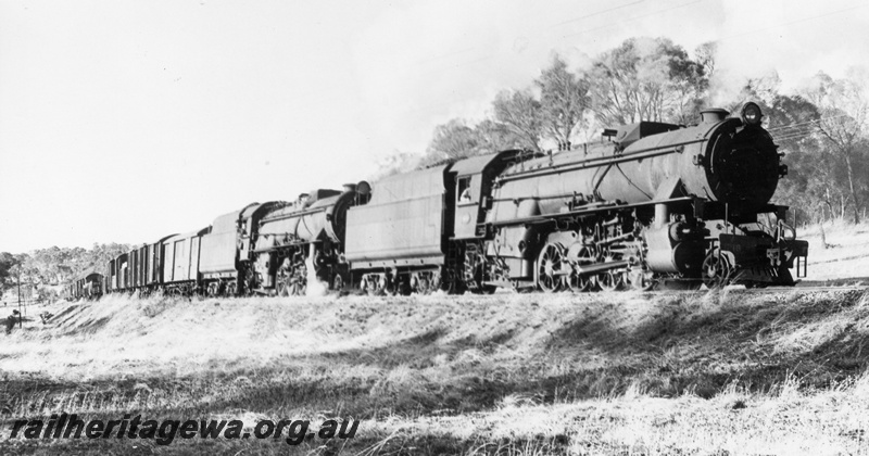 P17241
V class 1218 and V class 1219, double heading goods train, c1969
