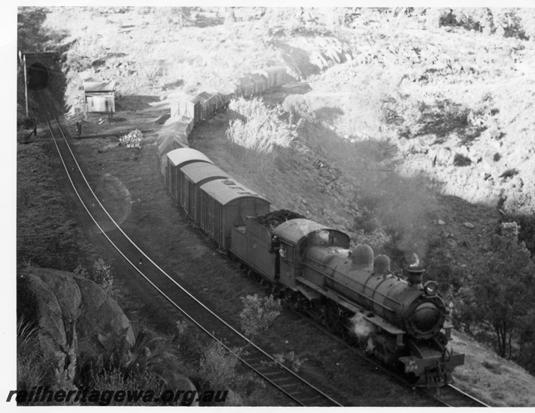 P17312
PR class locomotive on a freight service travelling on the tunnel bypass east of Swan View. 

