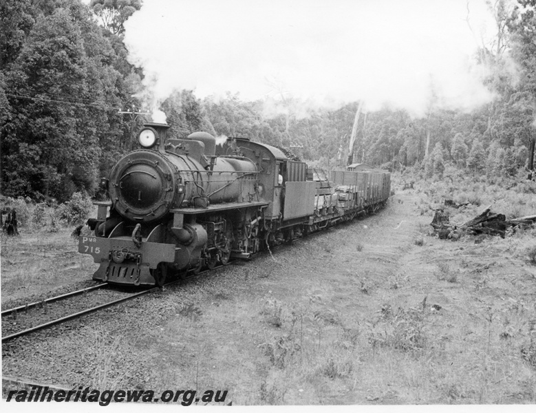 P17341
PMR class 715 steam locomotive, on goods train, near Moorhead, BN line.
