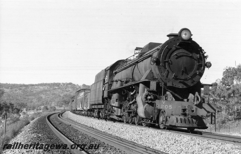 P17510
V class 1205, on No 24 goods train, Avon Valley line, coming towards camera
