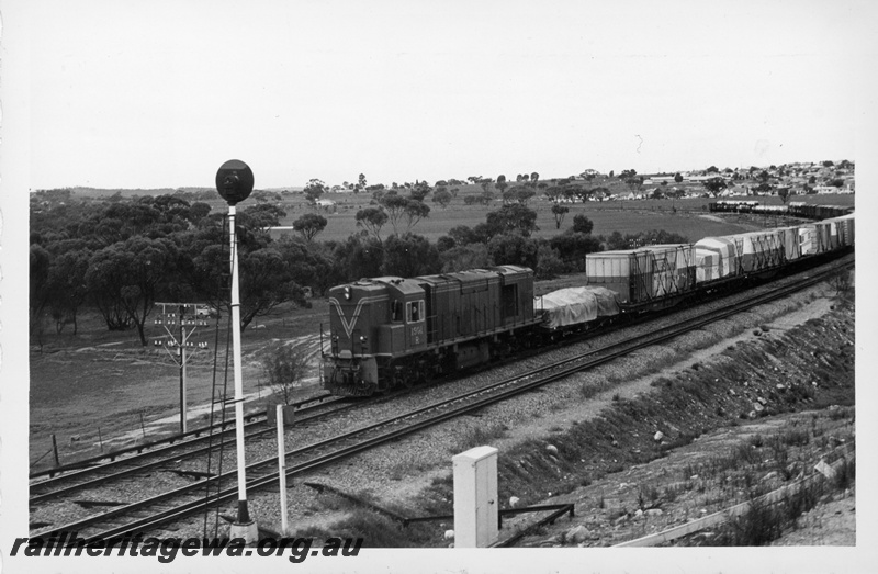 P17940
R class 1901, on goods train, approaching Avon Yard, light signal, Northam, ER line
