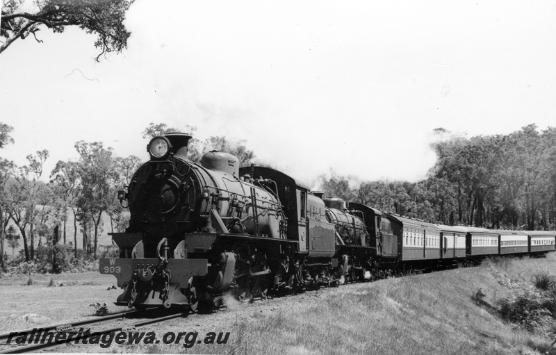 P17960
W class 903, W class 941, double heading ARHS Reso train to Northcliffe, PP line, 
