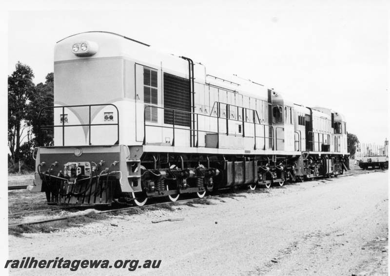 P18013
K class diesel, H class diesel, long ends leading, Upper Swan, MR line, end and side view, c1966
