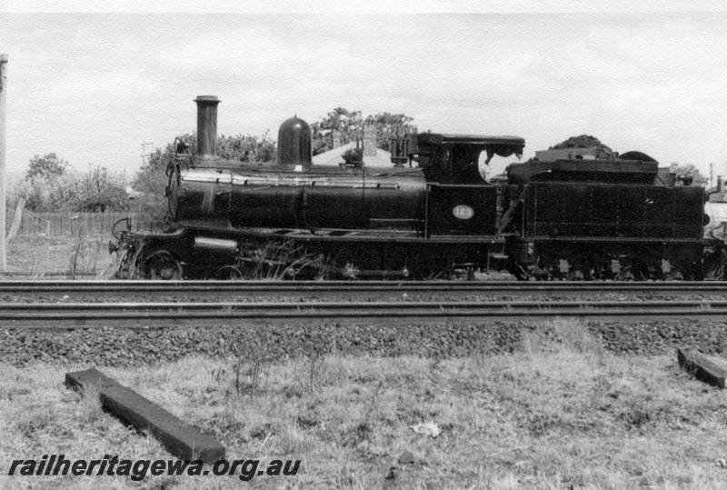 P18346
G class 123, East Perth loco shed, side view

