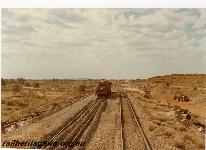 P18744
Mount Newman (MNM) Turner siding derailment - ballast plough working on track repairs.
