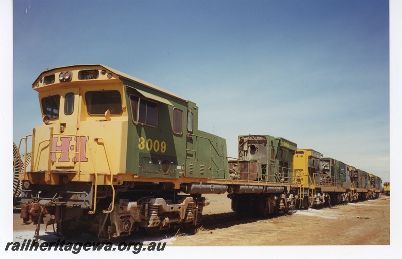 P19033
Hamersley Iron (HI) C636R class 3009 scrapped & mile Dampier.
