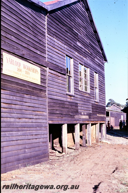 P19575
6 of 6 images of Millars workshops at Yarloop, view looking south, Saw Shop on the left.
