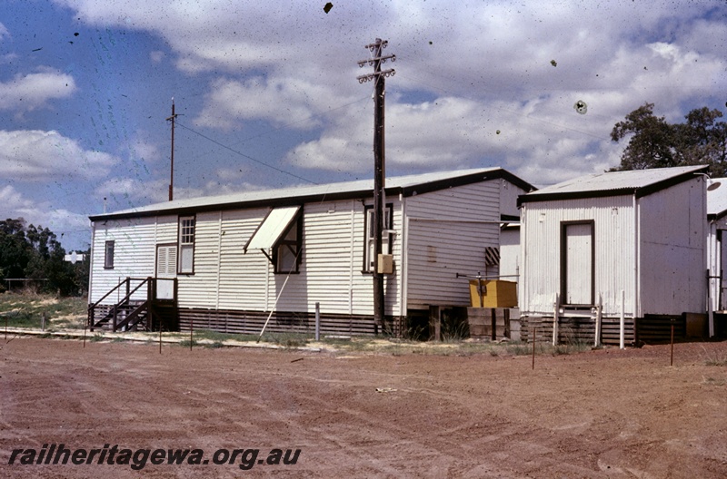 P19583
Station building, out of shed with a rear door, Waroona, SWR line, view of the rear of the station. Buildings
