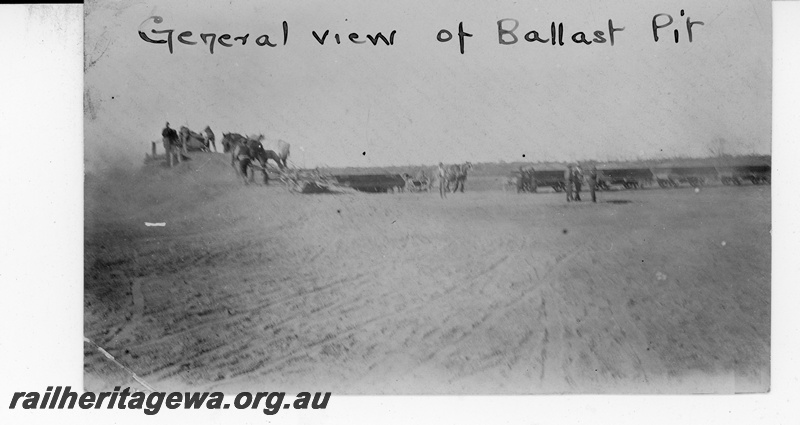 P19659
General view of ballast showing horse teams. Location unknown
