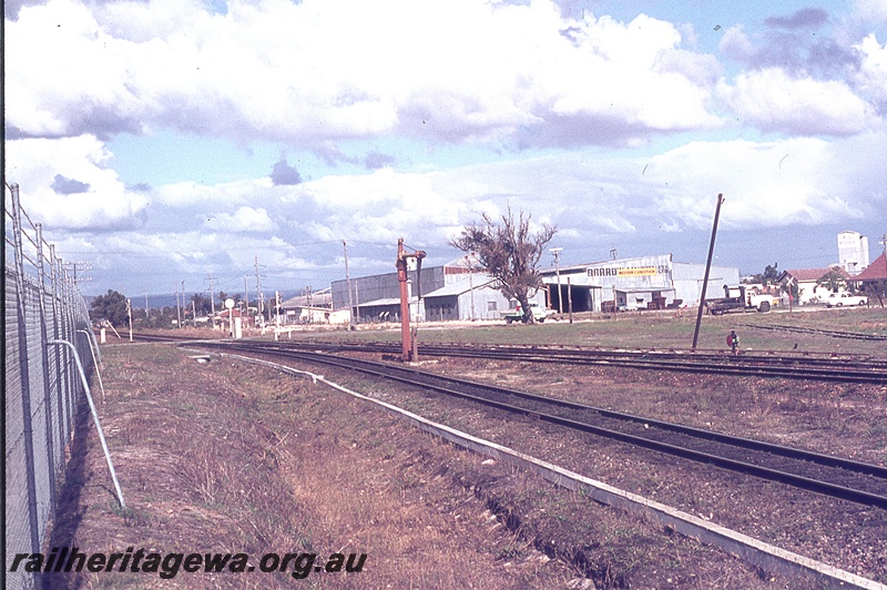 P19724
Water column, level crossing, industrial siding, Cannington, SWR line, track level view
