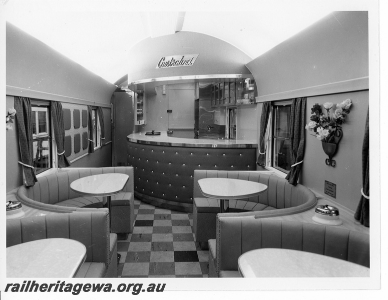 P20015
Interior view of AYD class buffet car on 