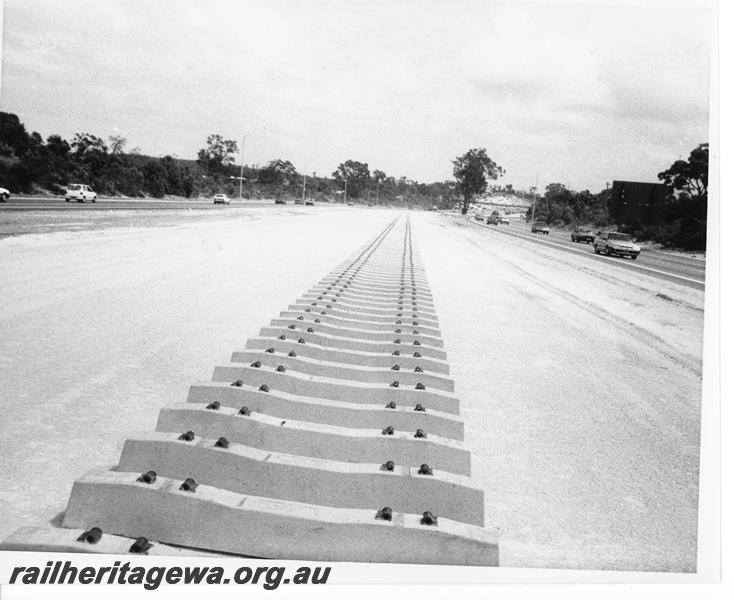 P20175
Northern Suburbs Railway - new rail bed and section of sleepers near Hepburn Ave, Greenwood, NSR Line
