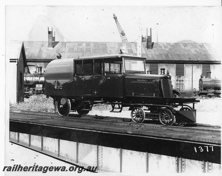 P20187
AI class 432 Dodge railcar at Midland Junction workshops. ER line.
